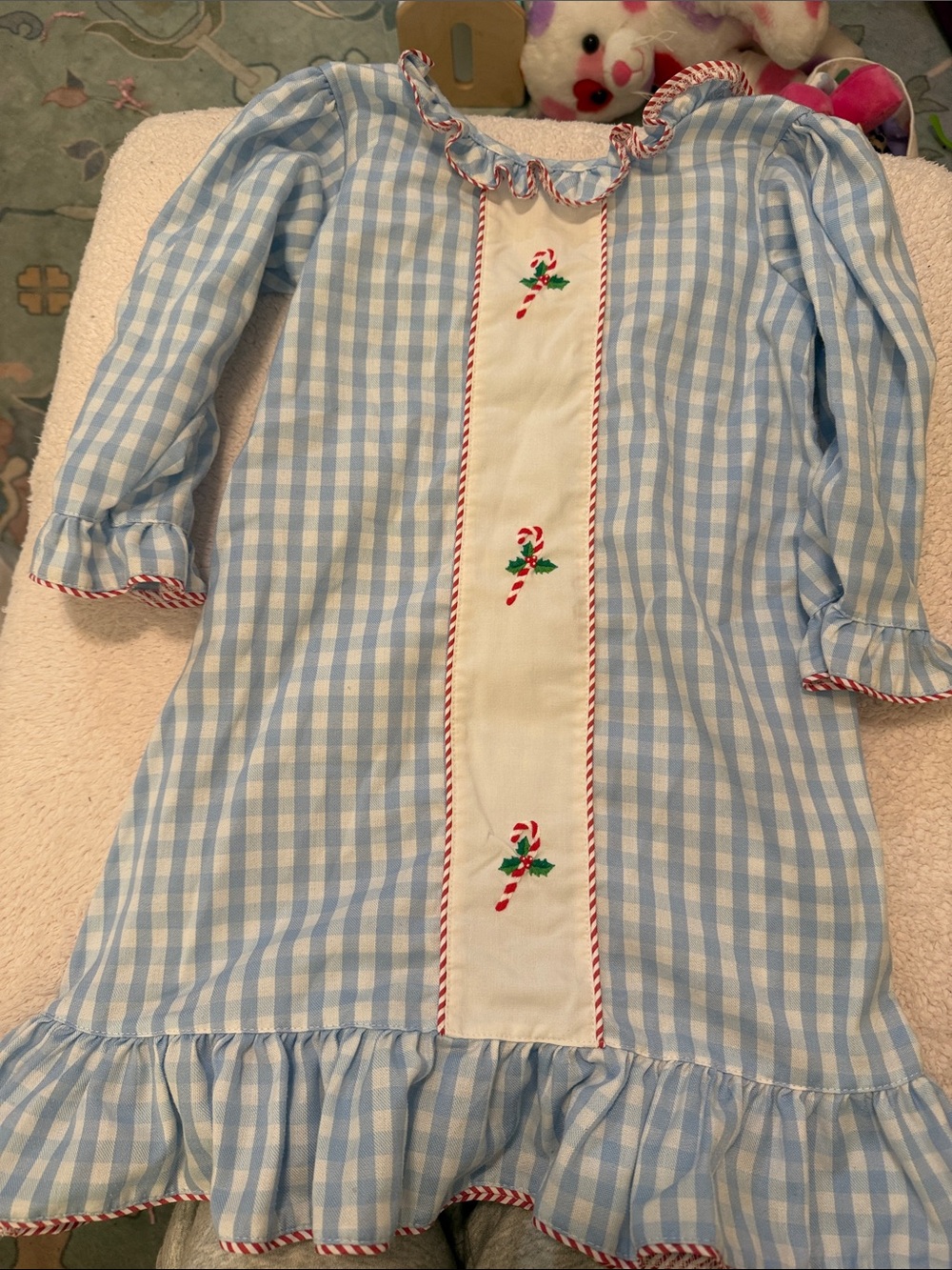 Sweet Dreams Light Blue and White Gingham Toddler Top